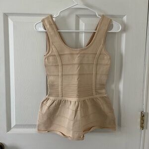 WOW Couture Beige Peplum Top